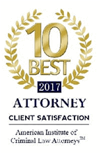 10 Best 2017 | Attorney Client Satisfaction | American Institute of Criminal Law Attorneys